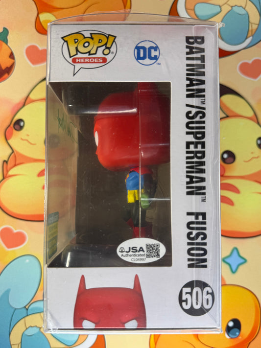 BATMAN/SUPERMAN FUSION 2024 SDCC EXCLUSIVE SHARED STICKER FUNKO POP FIGURE OFFICIAL CON STICKER - SIGNED BY DAN MORA IN GREEN