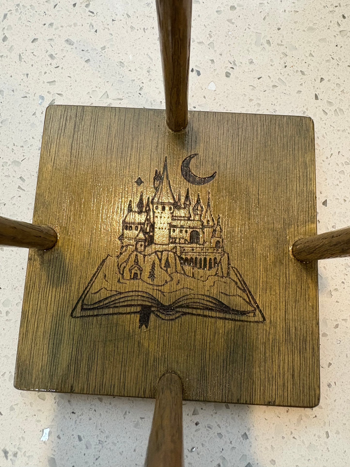 Harry Potter House Themed Premium Wooden Coaster Set w/ Holder - Custom
