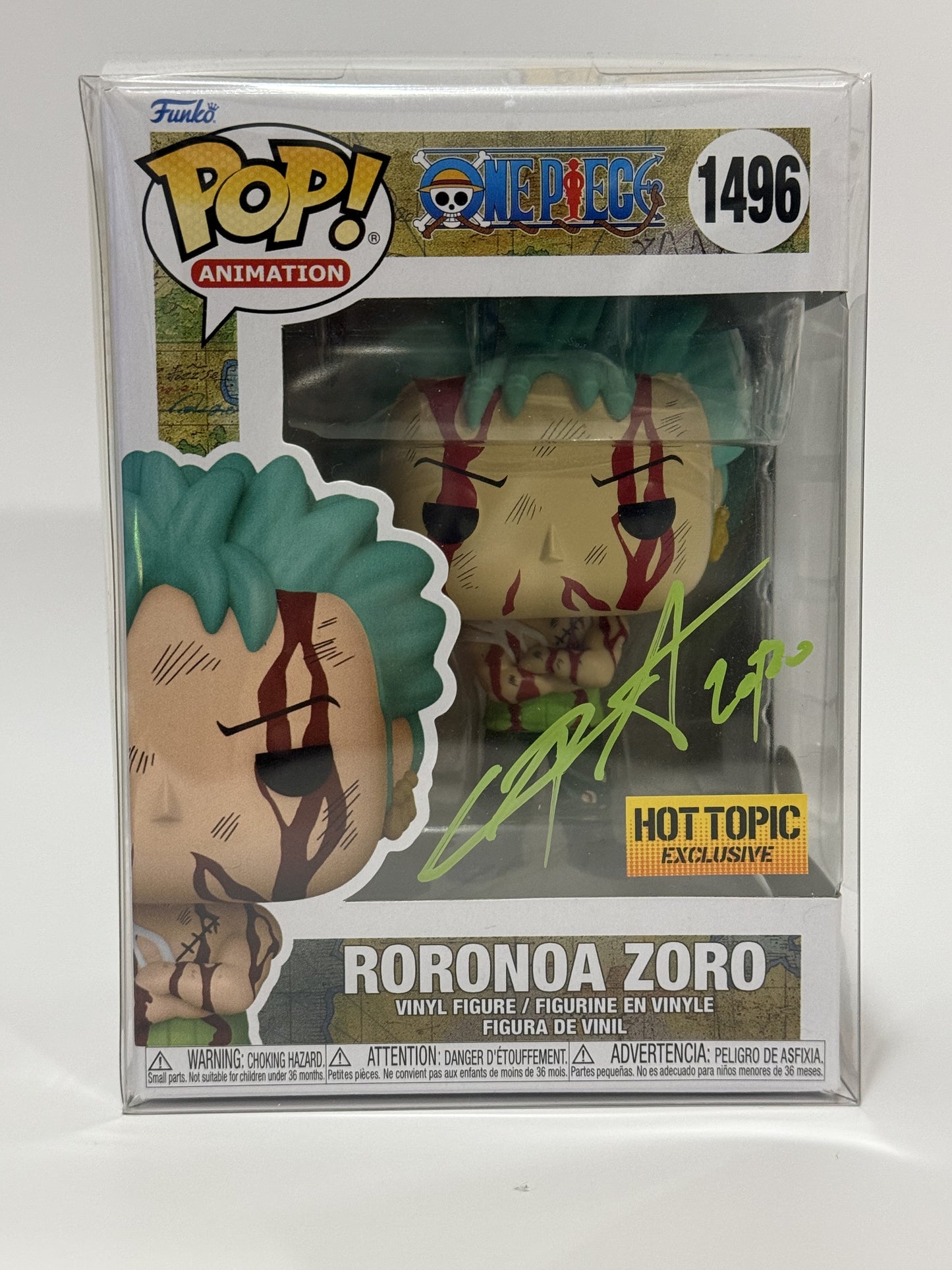 Funko Pop! Animation #1496 Roronoa Zoro Hot Topic Exclusive - Signed