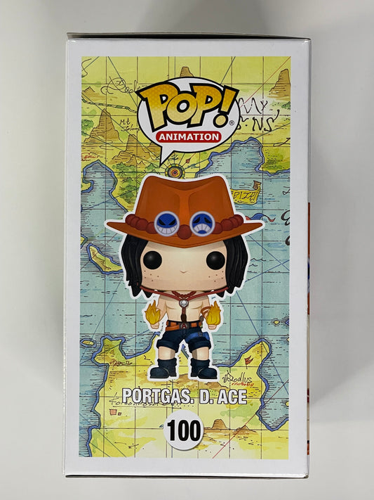 Pop Animation Shonen Jump One Piece Portgas. D. Ace #100 Signed by Travis Willingham