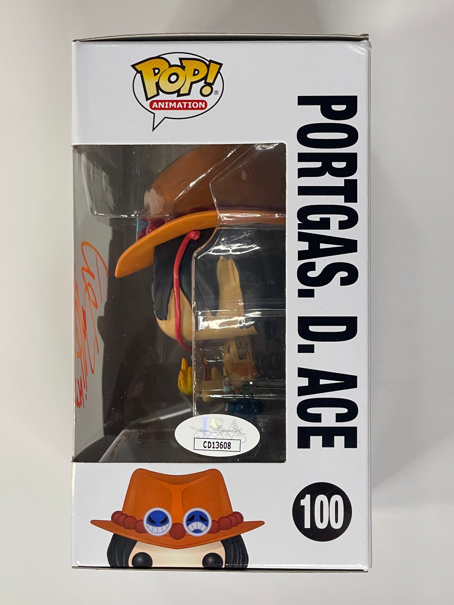 Pop Animation Shonen Jump One Piece Portgas. D. Ace #100 Signed by Travis Willingham
