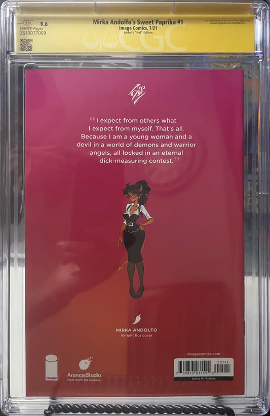 MIRKA ANDOLFO'S SWEET PAPRIKA #1 CGC 9.6 SIGNATURE SERIES (2021)