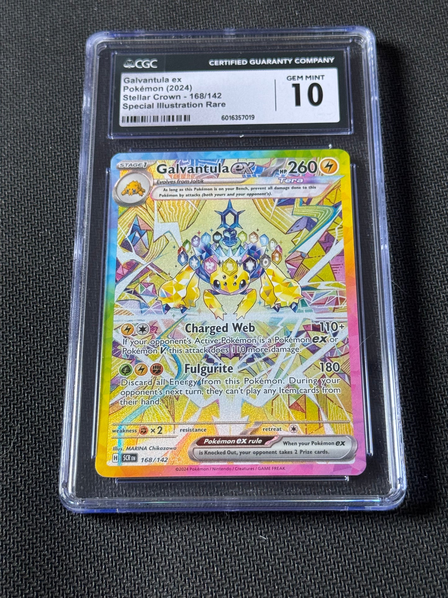 POKEMON TCG: Galvantula Ex : Stellar Crown - 168/142 CGC Gem Mint 10