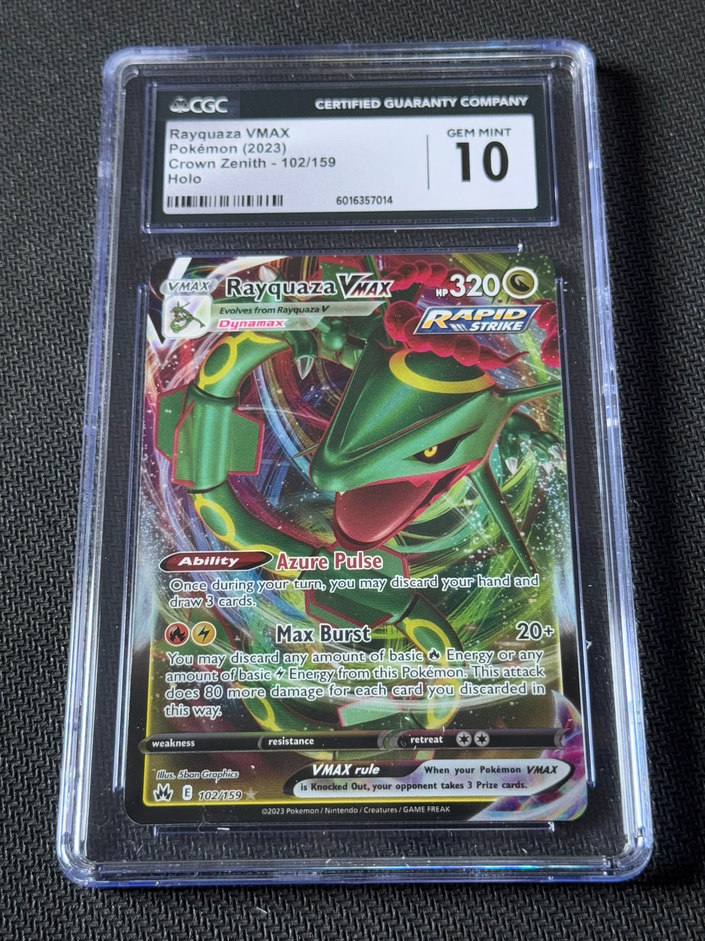 POKEMON TCG: Rayquaza VMAX: Crown Zenith - 102/159 CGC Gem Mint 10