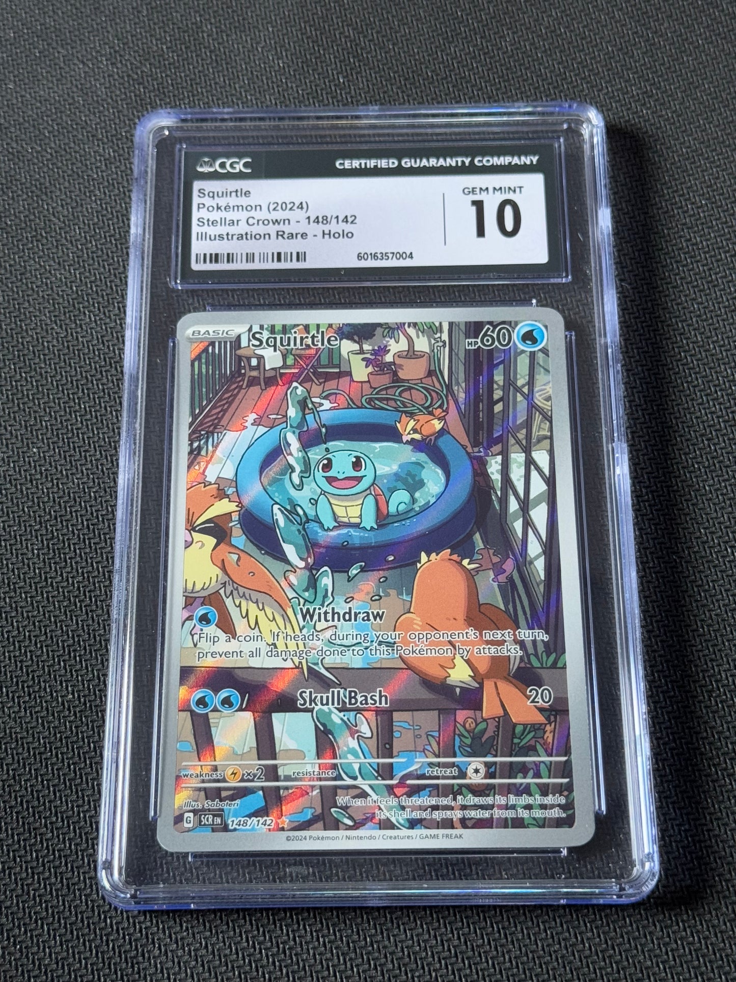 POKEMON TCG: Squirtle: Stellar Crown - 148/142 CGC Gem Mint 10
