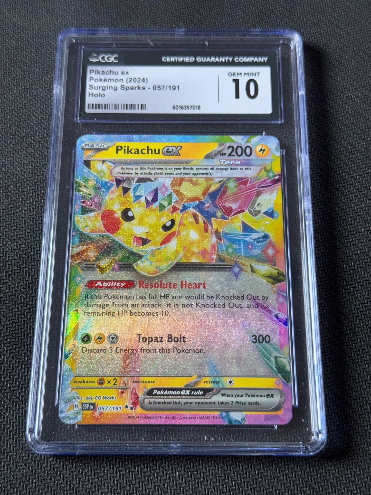 POKEMON TCG: Pikachu EX: Surging Sparks - 057/191 CGC Gem Mint 10
