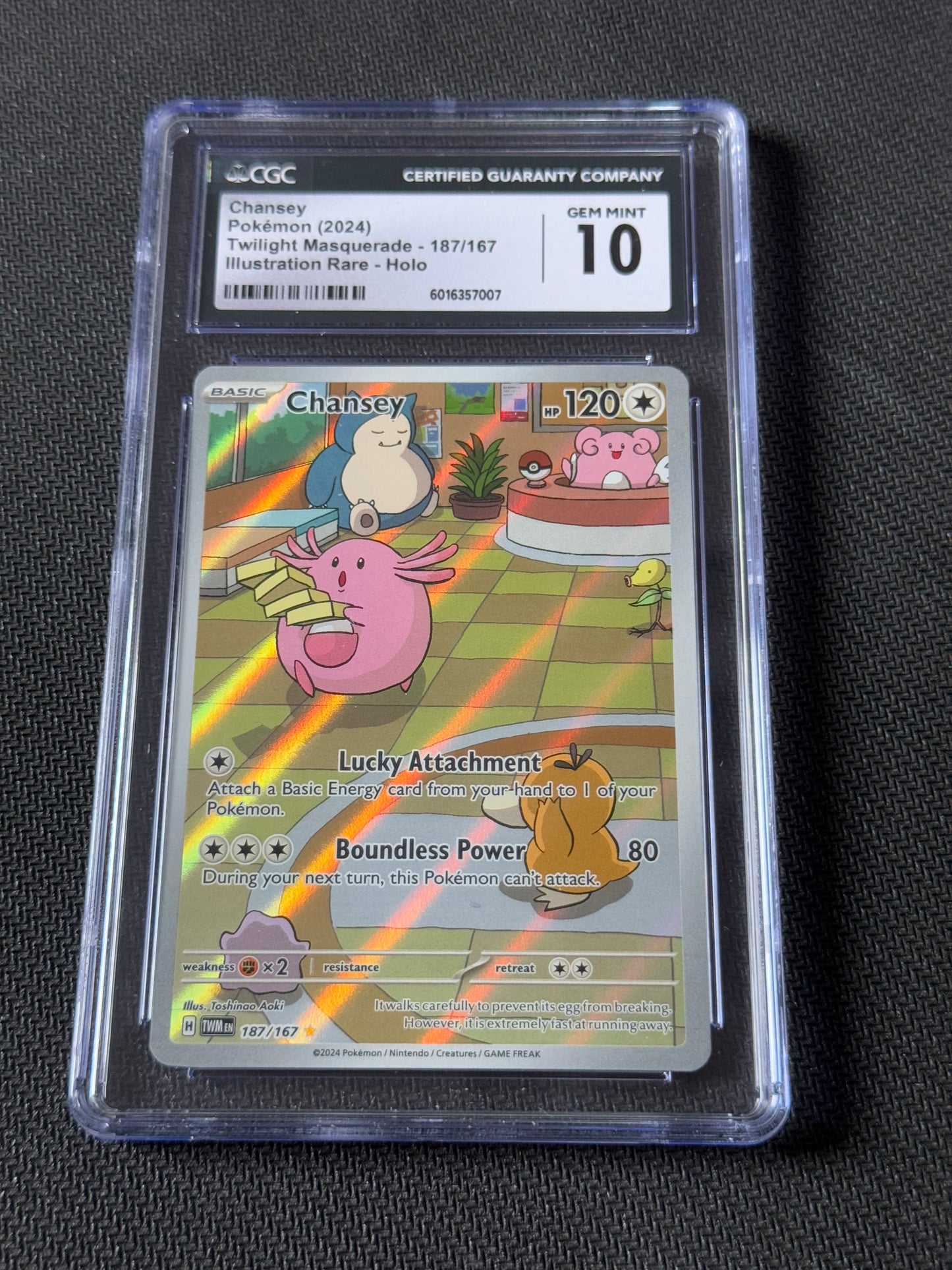 POKEMON TCG: Chansey: Twilight Masquerade - 187/167 CGC Gem Mint 10