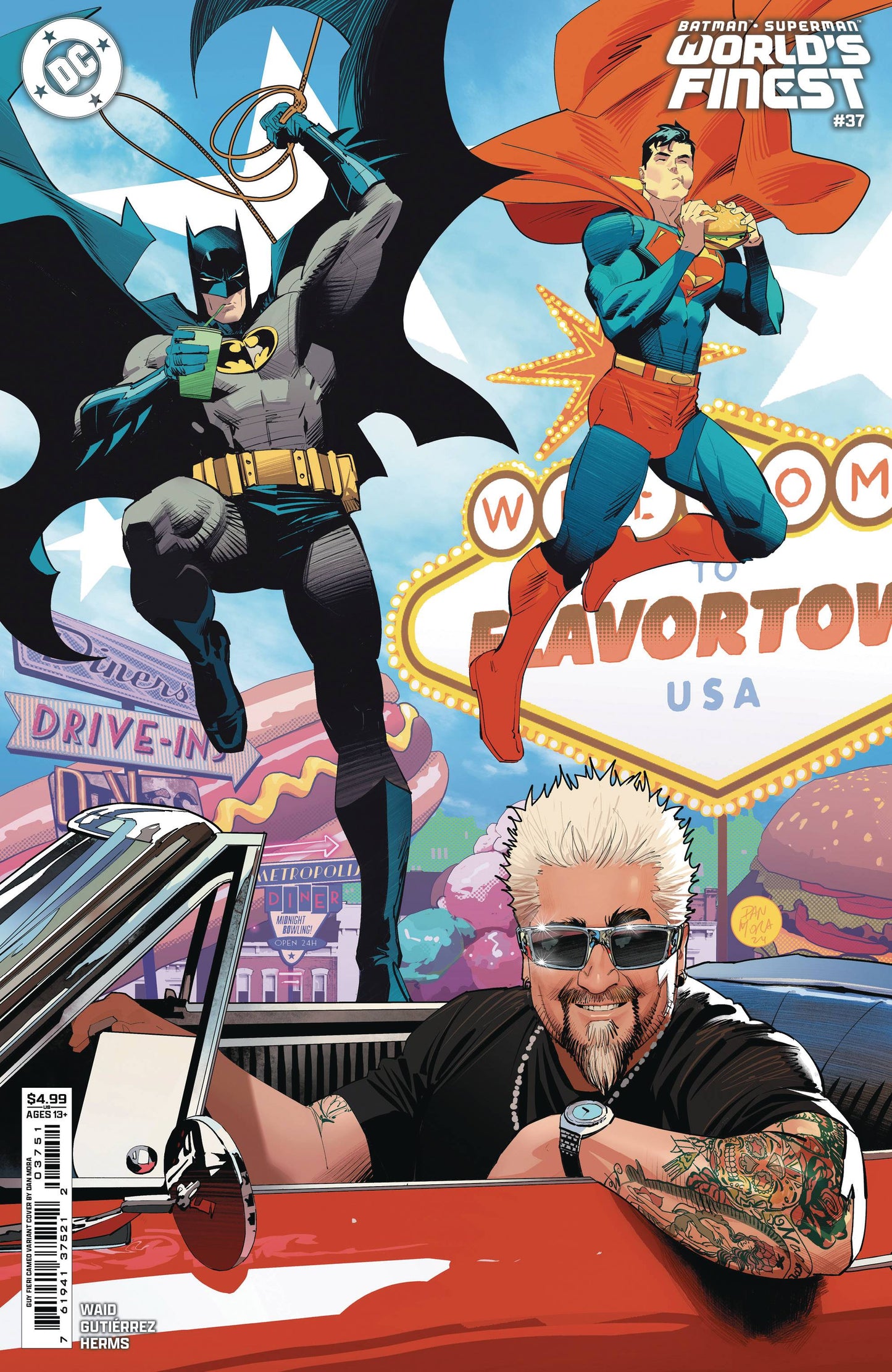 BATMAN SUPERMAN WORLDS FINEST #37 CVR D MORA GUY FIERI CAMEO