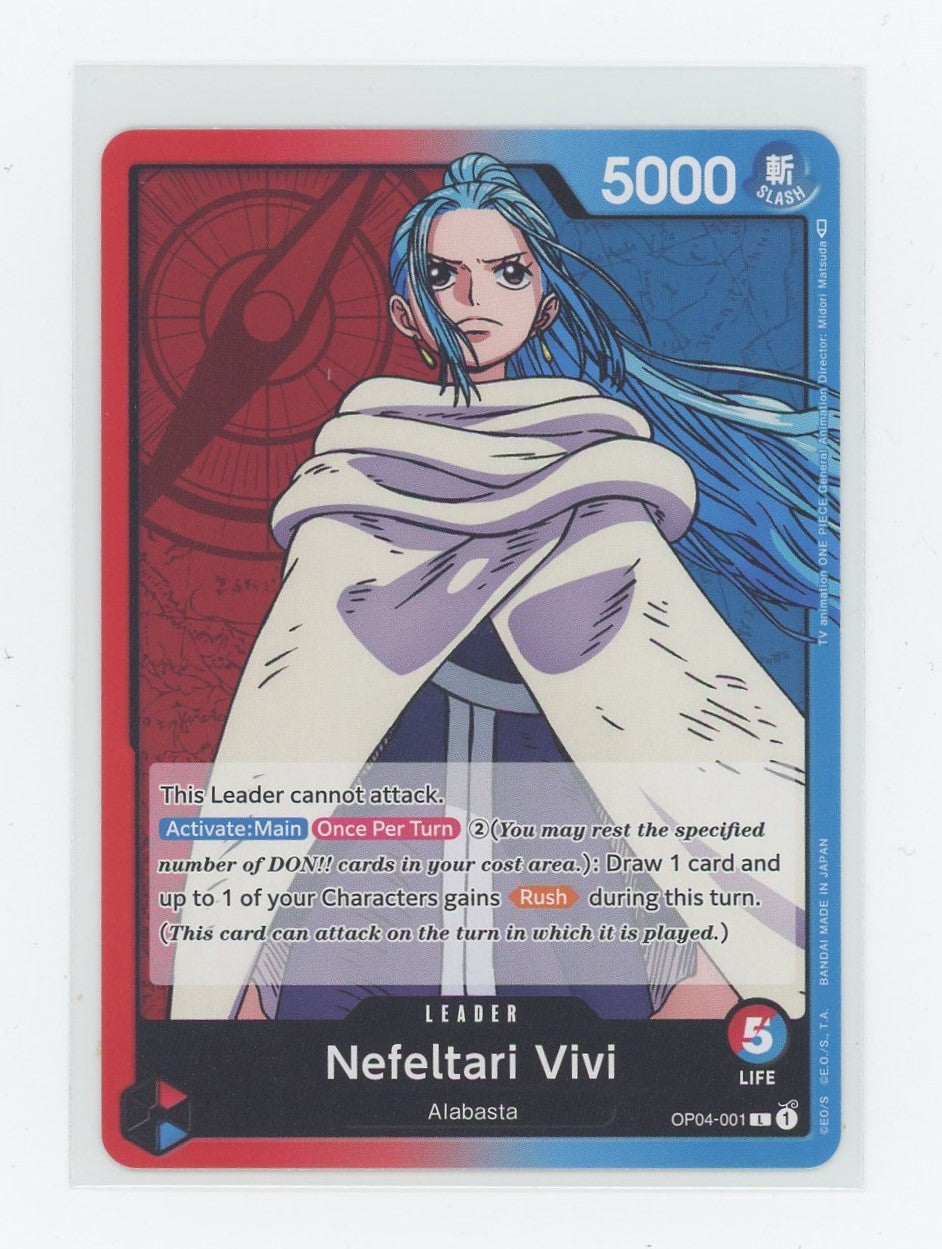 One Piece Card Game - Nefeltari Vivi(L) - OP04-001 Far Out Comics One Piece Card Game - Nefeltari Vivi(L) - OP04-001 Far Out Comics