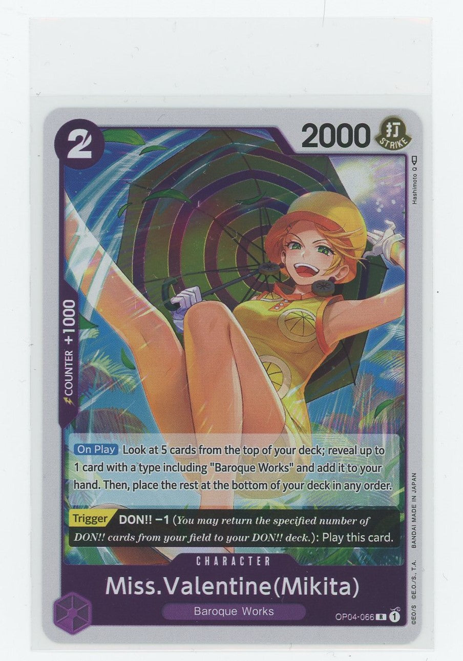 One Piece Card Game - Miss. Valentine (Mikita)(R) - OP04-066 Far Out Comics One Piece Card Game - Miss. Valentine (Mikita)(R) - OP04-066 Far Out Comics