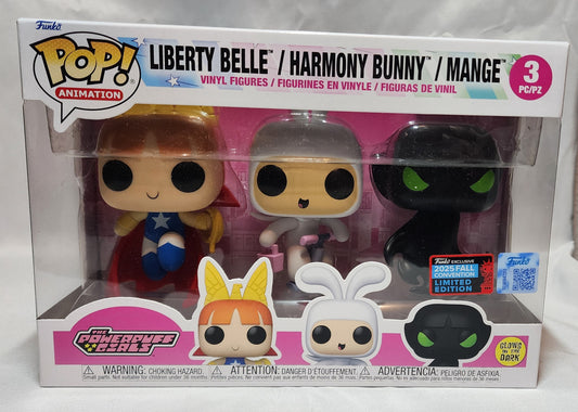 Funko Pop Animation Powerpuff Girls 3 Pack Glow In The Dark 2025 Fall Convention