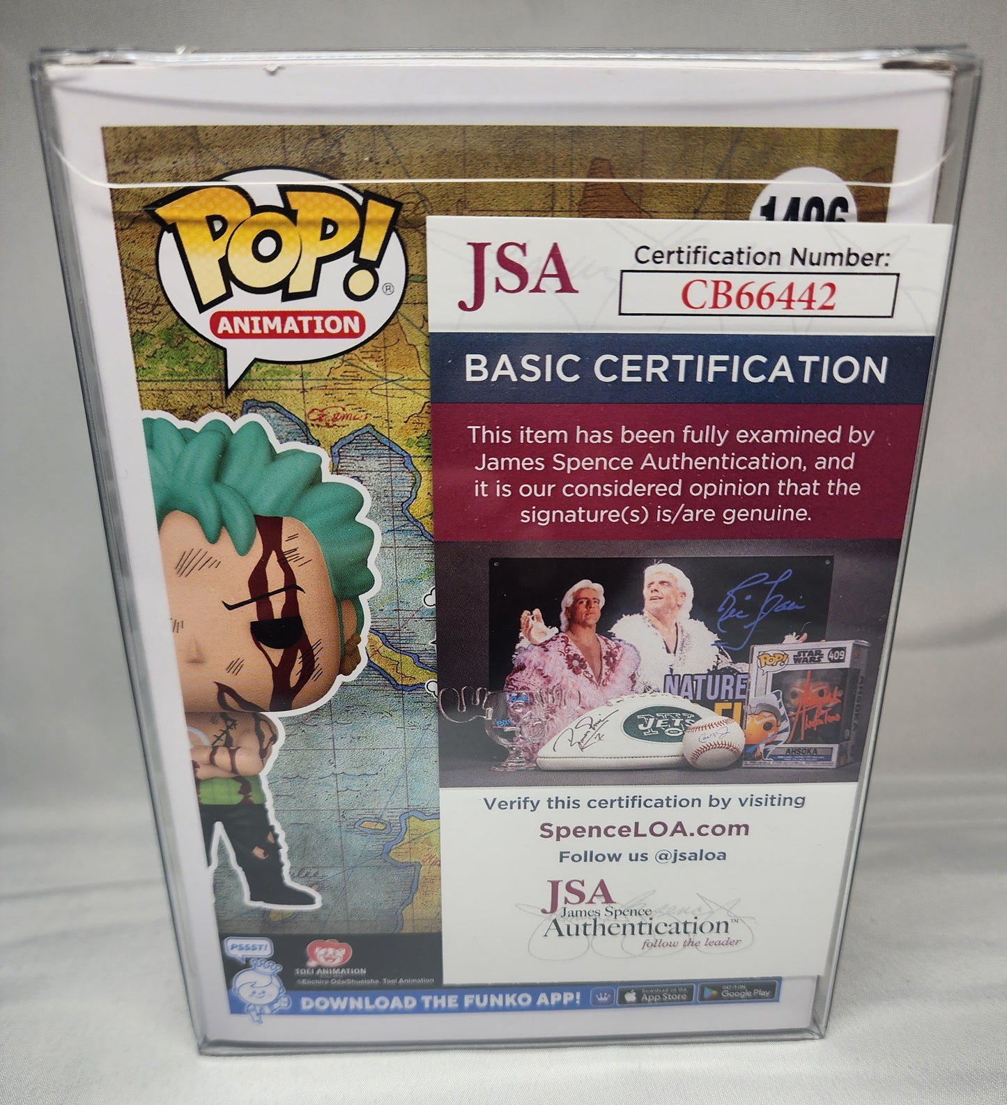 Pop Animation One Piece Roronoa Zoro #1496 Hot Topic Exclusive Signed