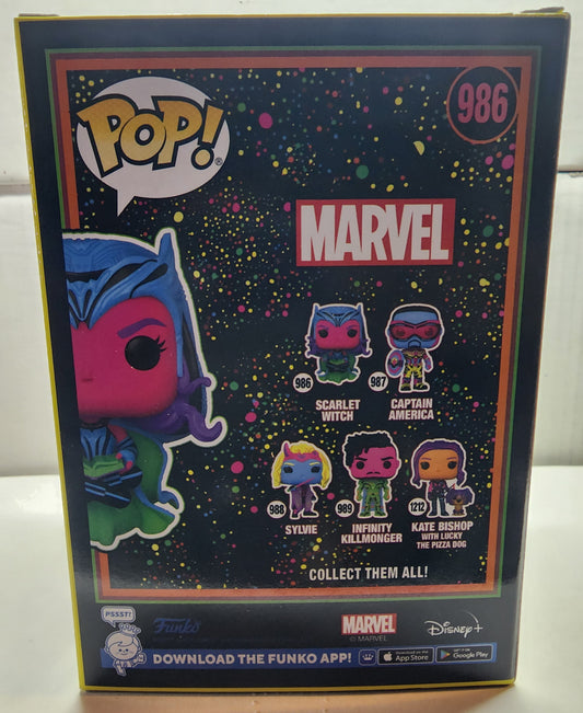 POP MARVEL WANDAVISION SCARLET WITCH #986 BLACKLIGHT VINYL FIGURE