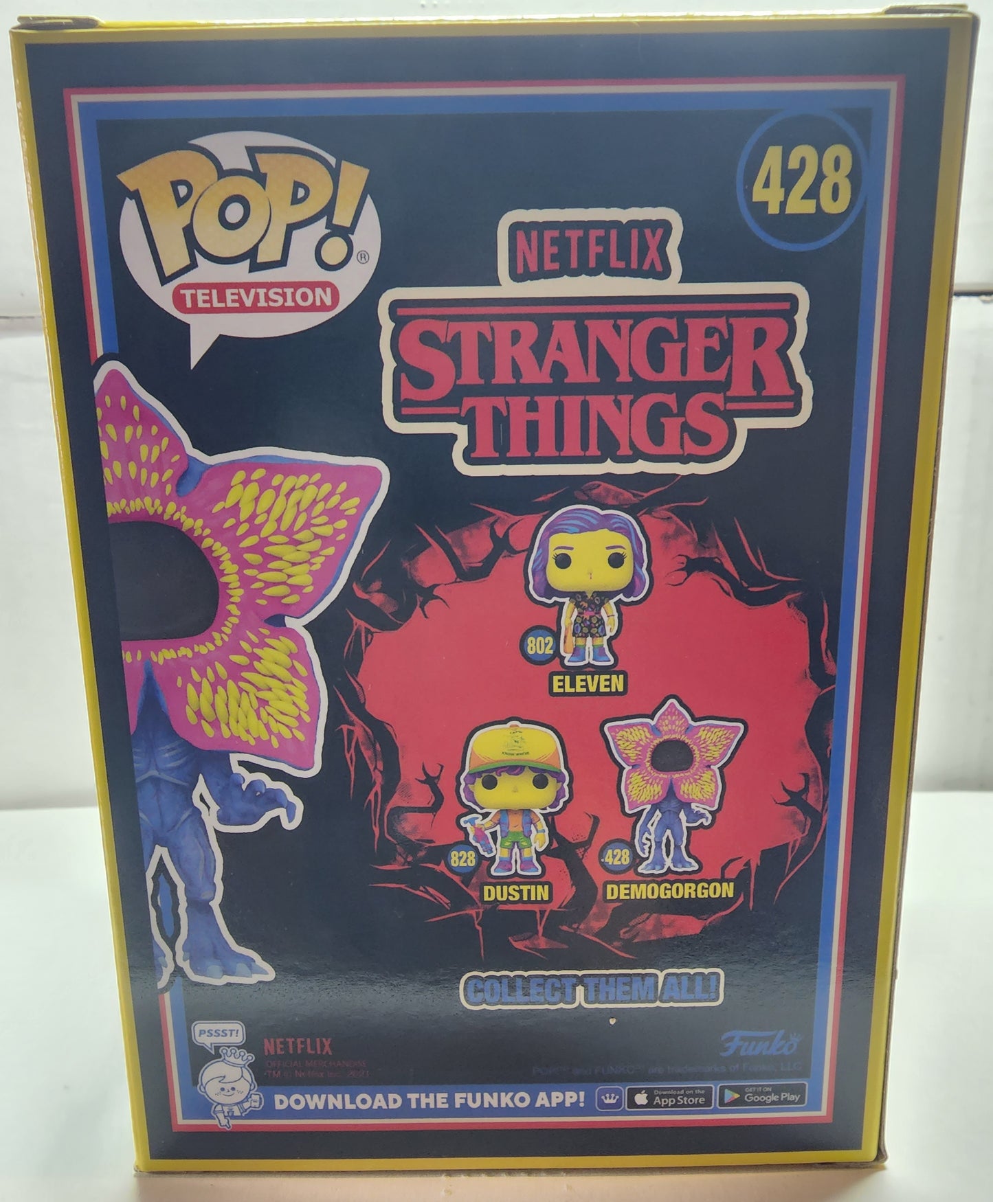 POP STRANGER THINGS DEMOGORGON #428 BLACKLIGHT VINYL FIGURE