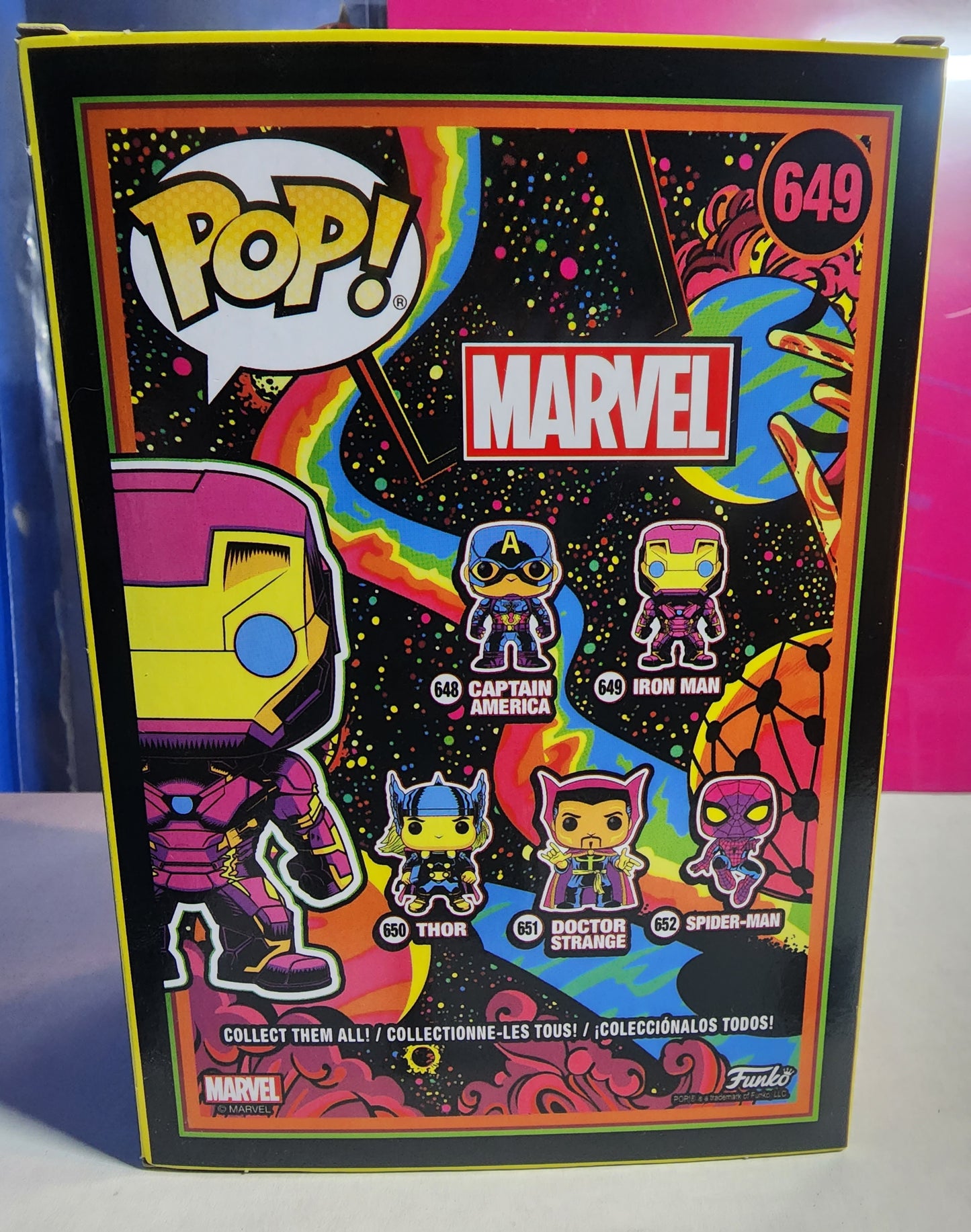 POP MARVEL IRON MAN #649 BLACKLIGHT VINYL FIGURE