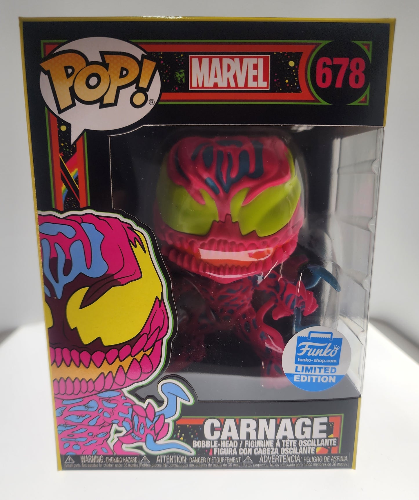 POP MARVEL CARNAGE #678 BLACKLIGHT VINYL FIGURE