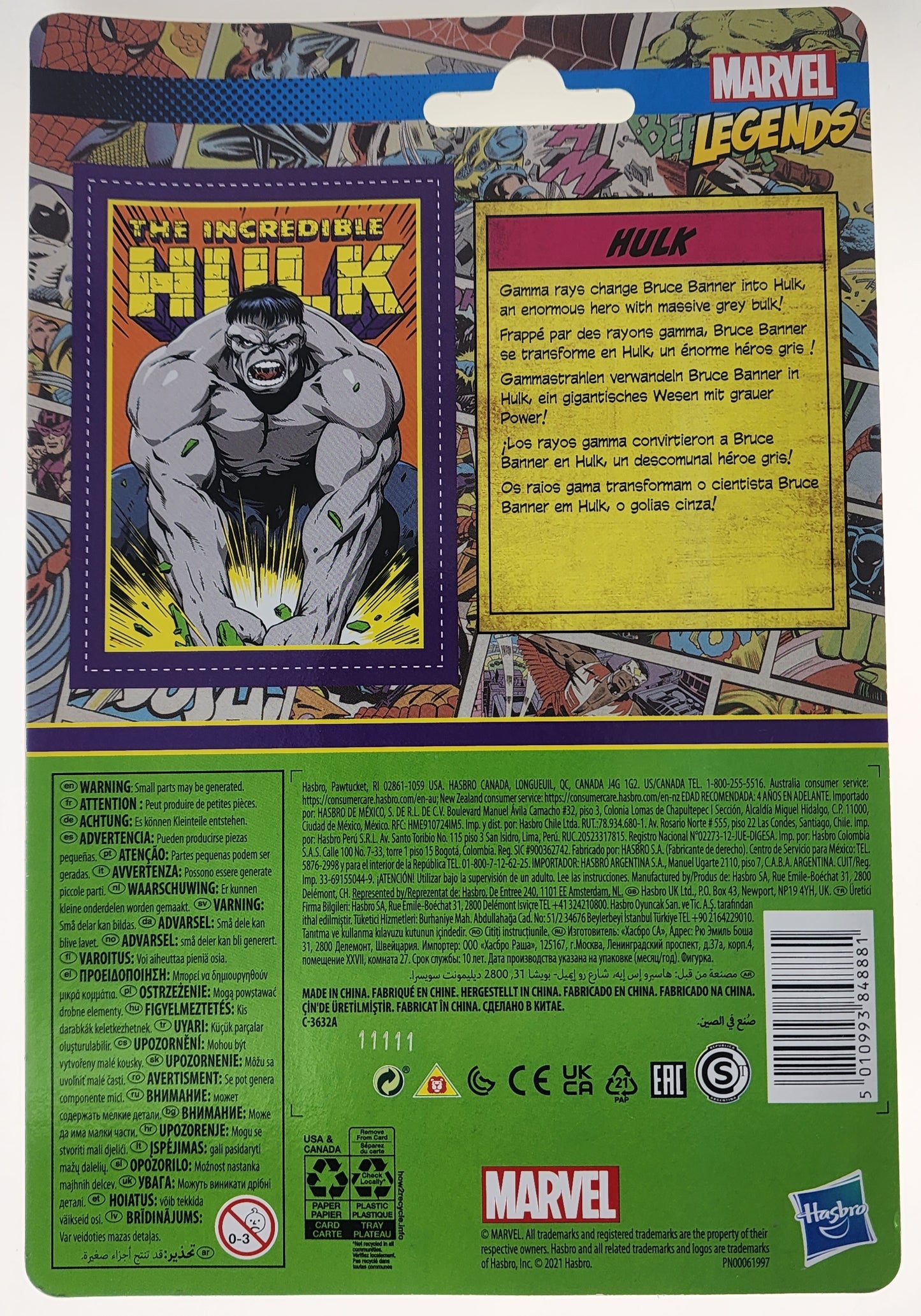 MARVEL LEGENDS RETRO INCREDIBLE HULK GREY HULK ACTION FIGURE