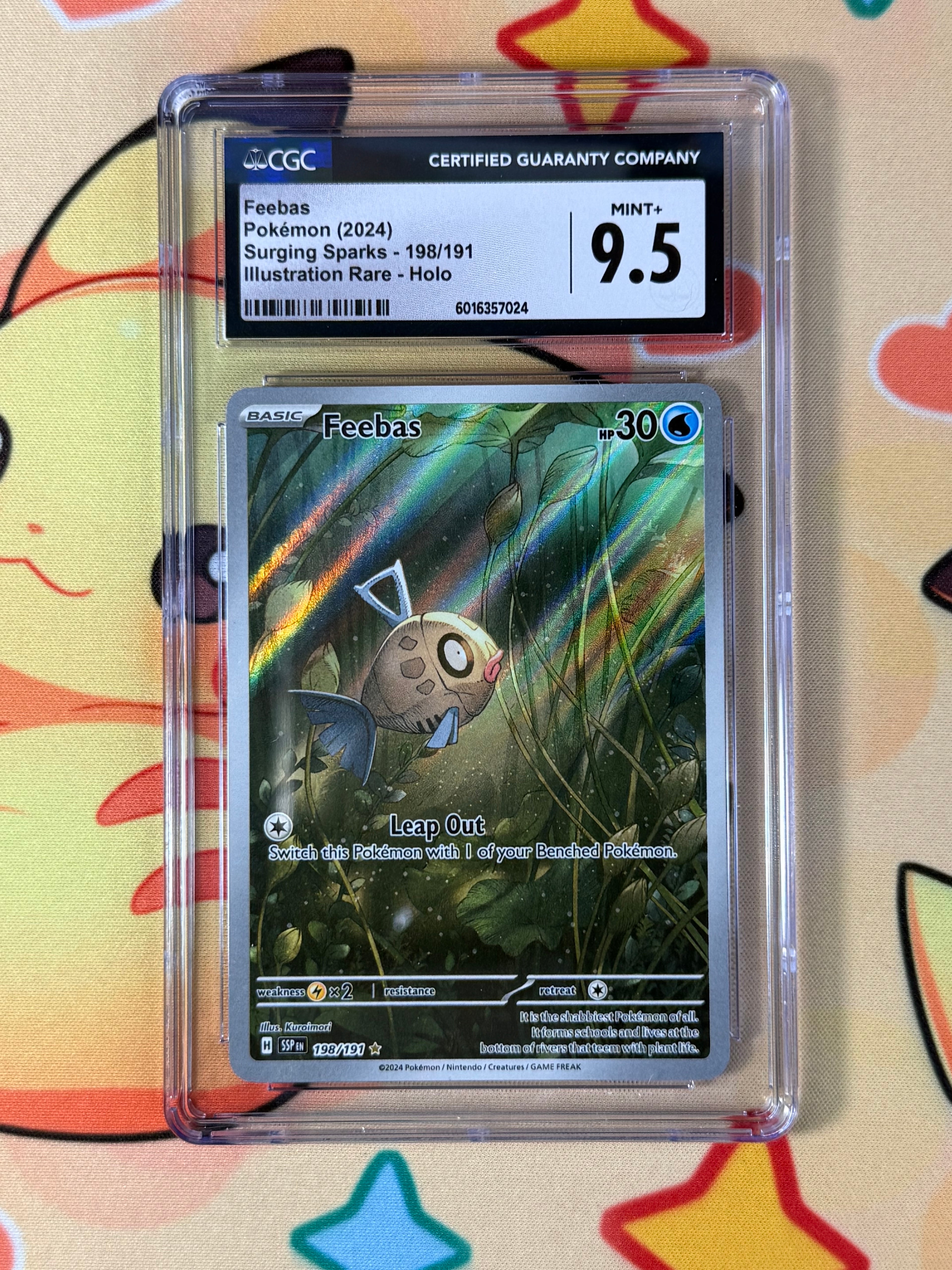 2024 Pokemon Surging Sparks Feebas Full Art #198/191 CGC 9.5