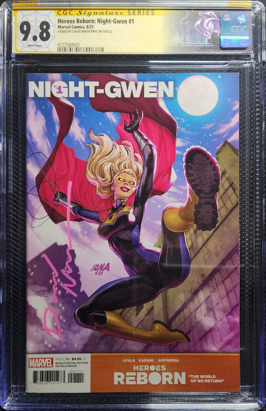 Heroes Reborn: Night-Gwen #1 CGC 9.8 Signature Series (2022)