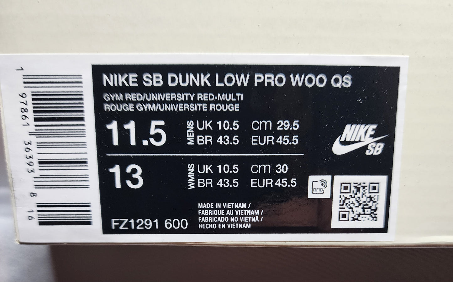 Nike Dunk Sb Low "Wizard of Oz" Size 11.5