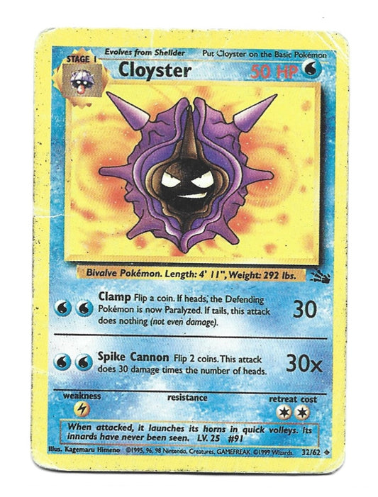 Pokemon Cloyster [1999 Wizards] #32/62 Uncommon (HP) - Fossil Set