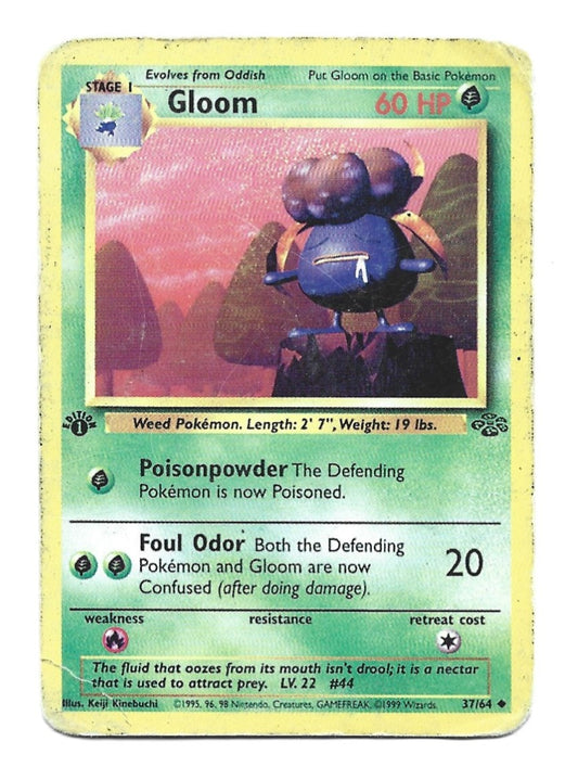 Gloom 37/64 1st Edition Jungle Pokemon - Vintage (HP)