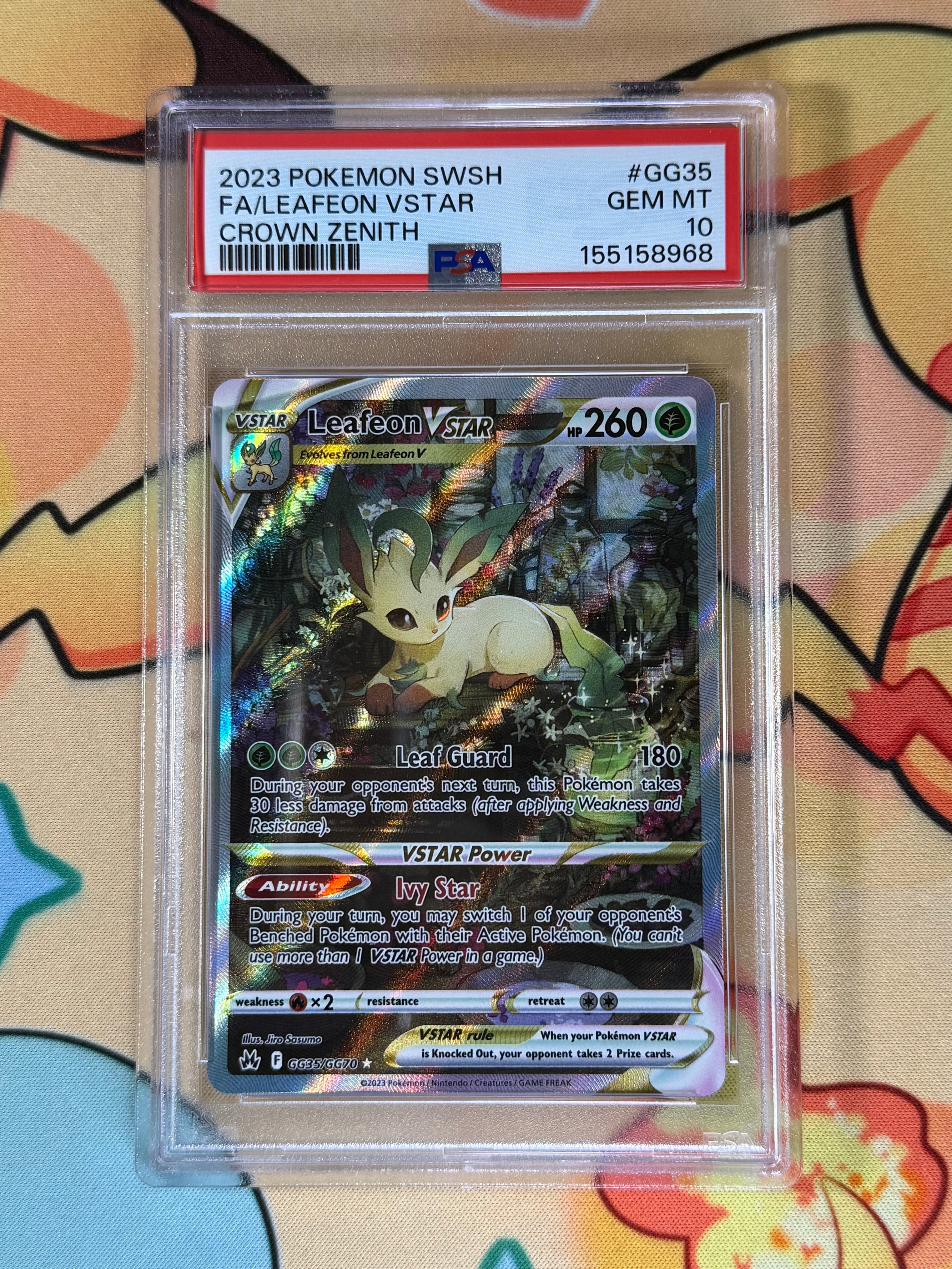 2023 Leafeon VSTAR GG35/GG70 SWSH: Crown Zenith: Galarian Gallery Holo PSA 10