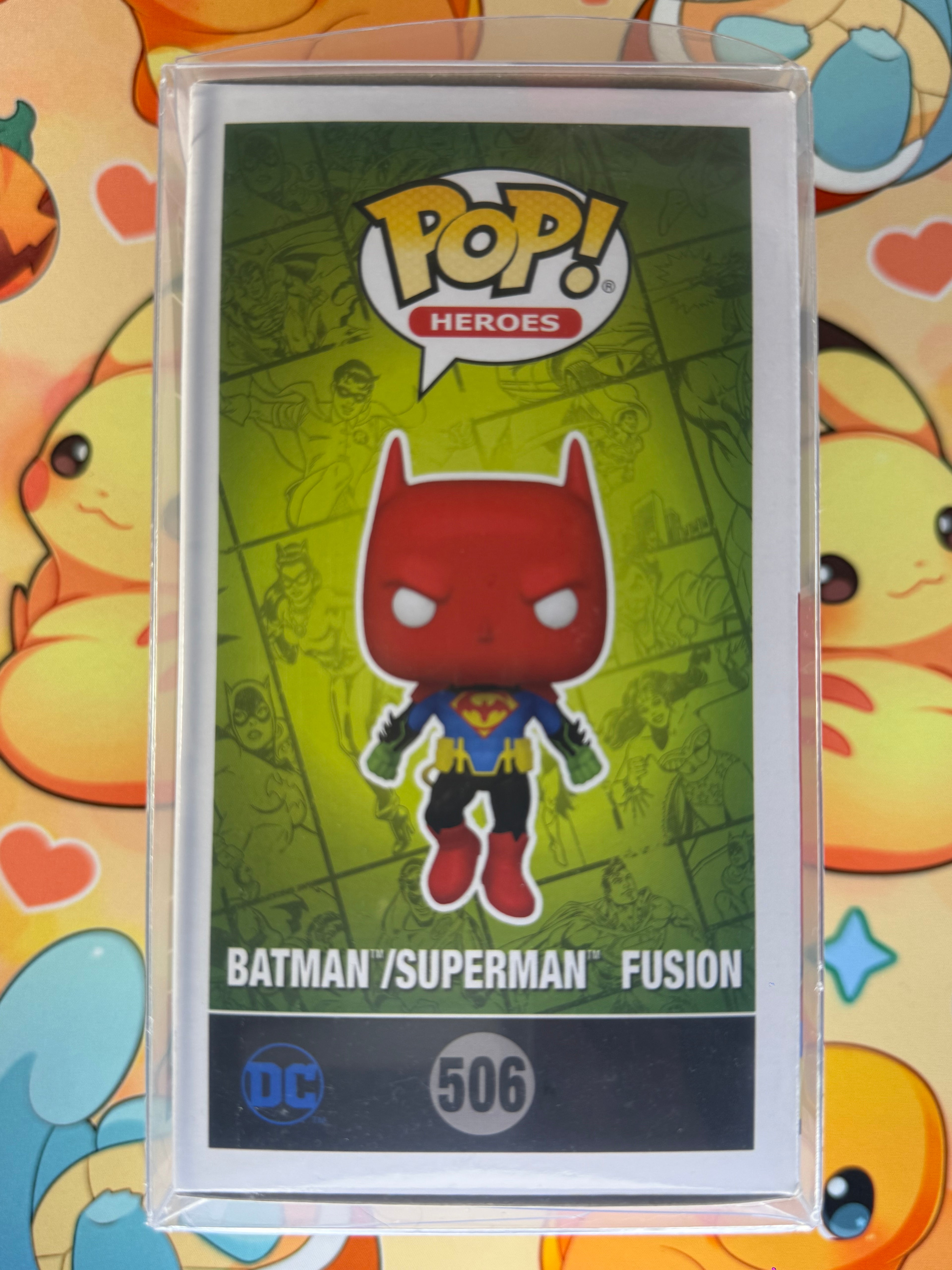 BATMAN/SUPERMAN FUSION 2024 SDCC EXCLUSIVE SHARED STICKER FUNKO POP FIGURE OFFICIAL CON STICKER - SIGNED BY DAN MORA IN RED