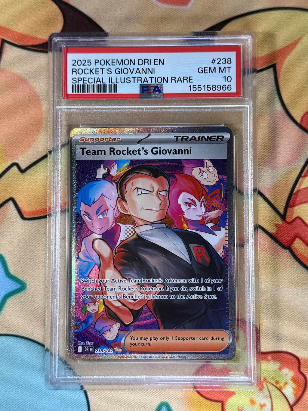 PSA 10 Team Rocket's Giovanni 238/182 Pokemon Destined Rivals Full Art Graded
