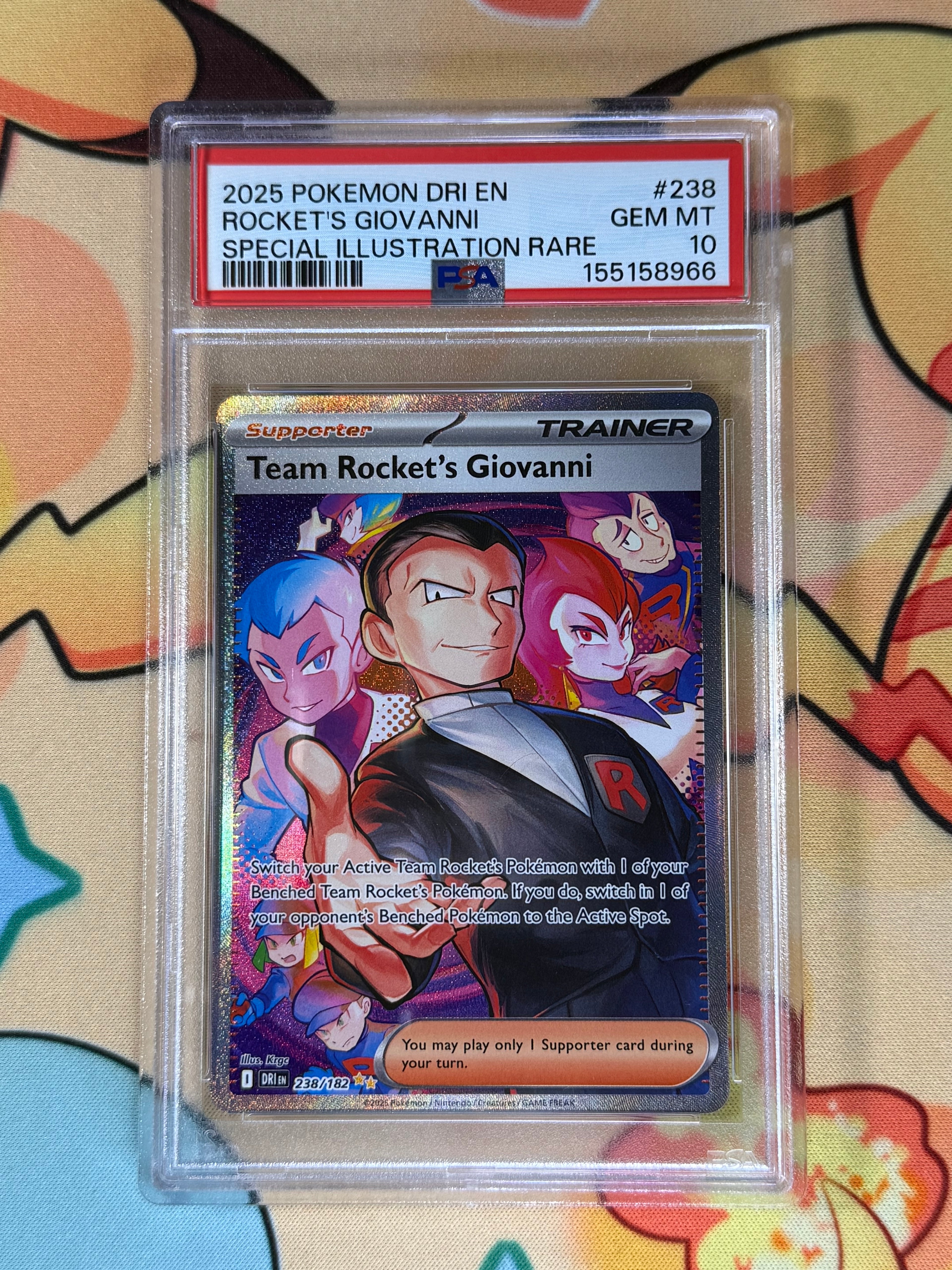 PSA 10 Team Rocket's Giovanni 238/182 Pokemon Destined Rivals Full Art Graded