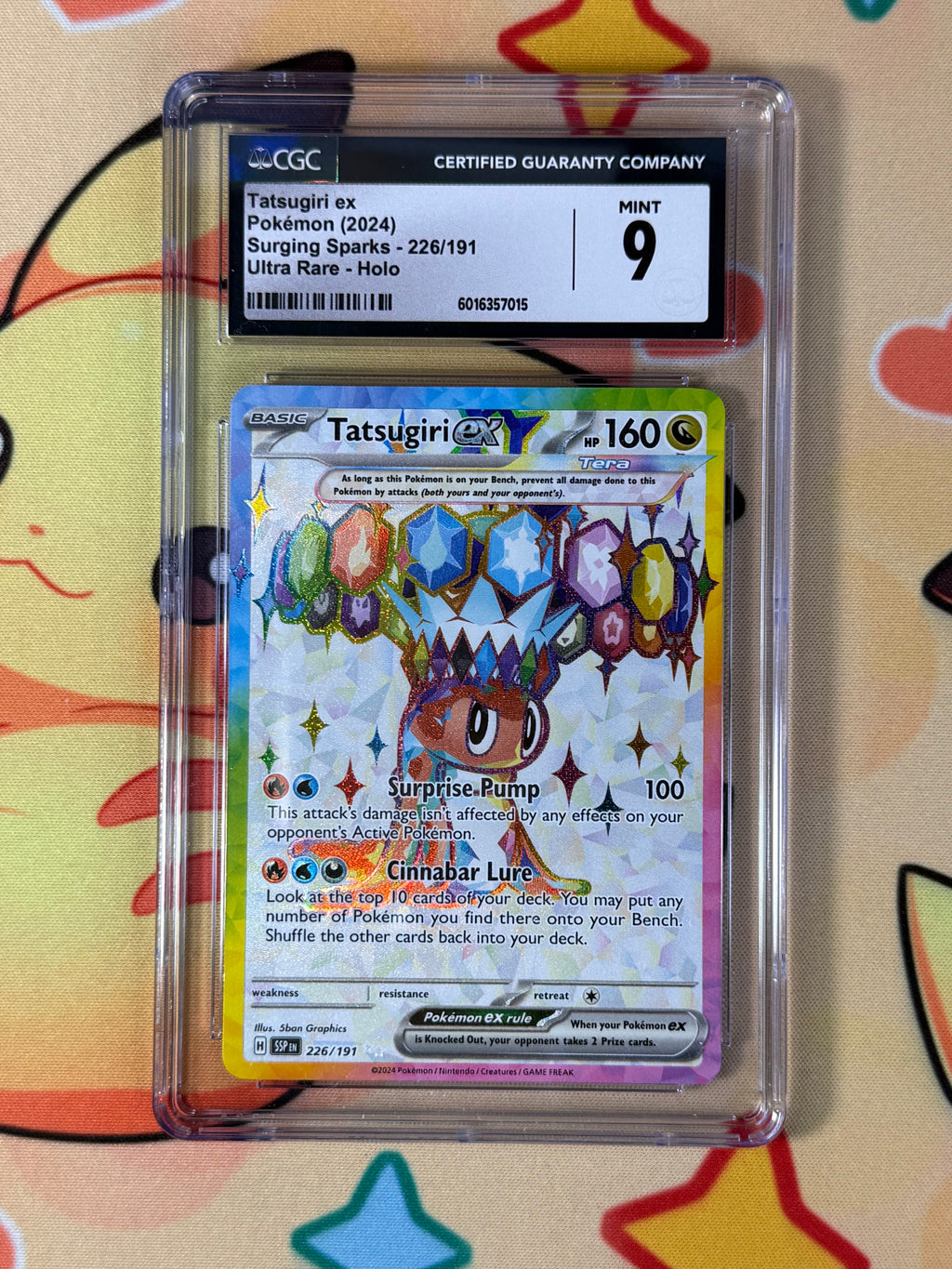 Pokémon TCG Tatsugiri EX Full Art Ultra Rare Card 226/191 Surging Sparks CGC 9