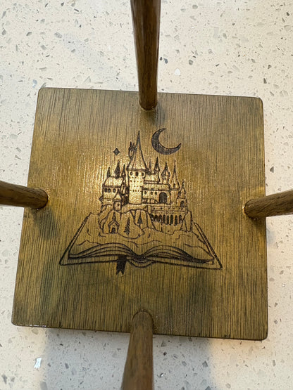 Harry Potter House Themed Premium Wooden Coaster Set w/ Holder - Custom
