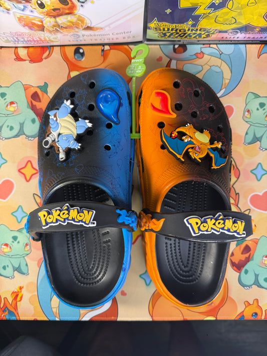 New Pokémon Crocs Versus Clog Mens Size 7 Women Size 9 Charizard Vs Blastoise