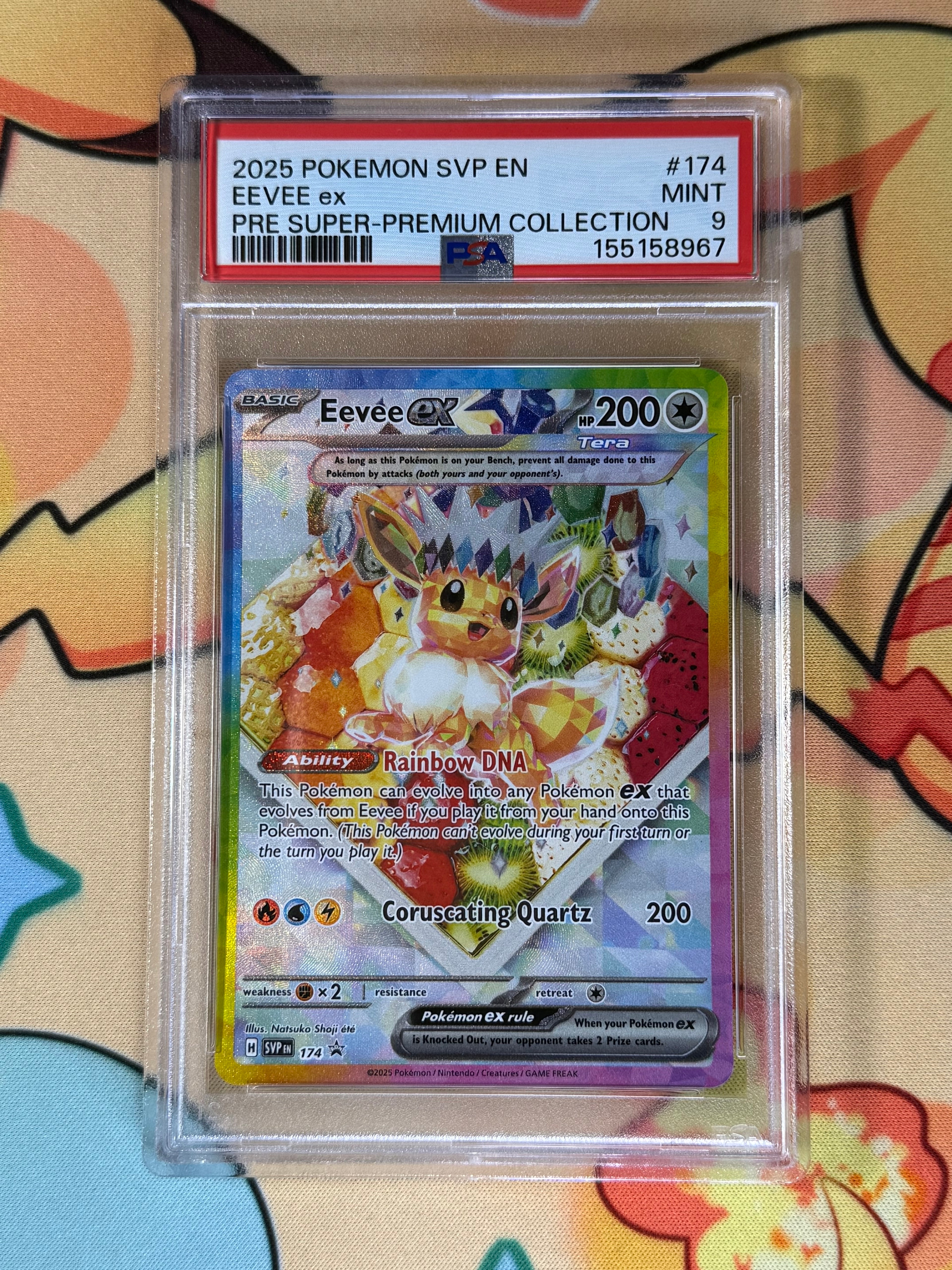 2025 Eevee ex 174 Sv: Scarlet & Violet Promo Cards Holo Black Star PSA 9