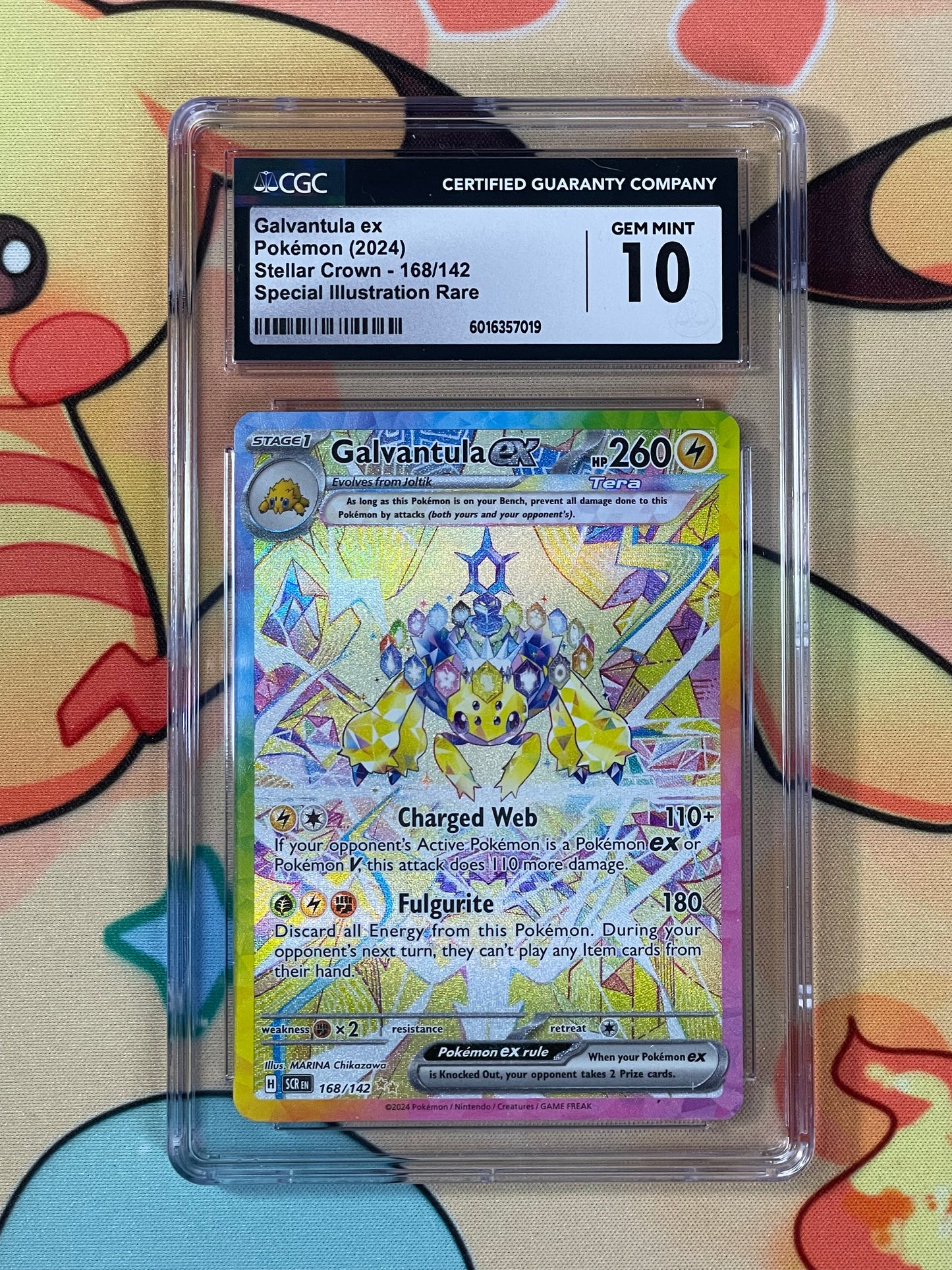 CGC 10 Galvantula ex 168/142 SIR Stellar Crown Pokémon Card