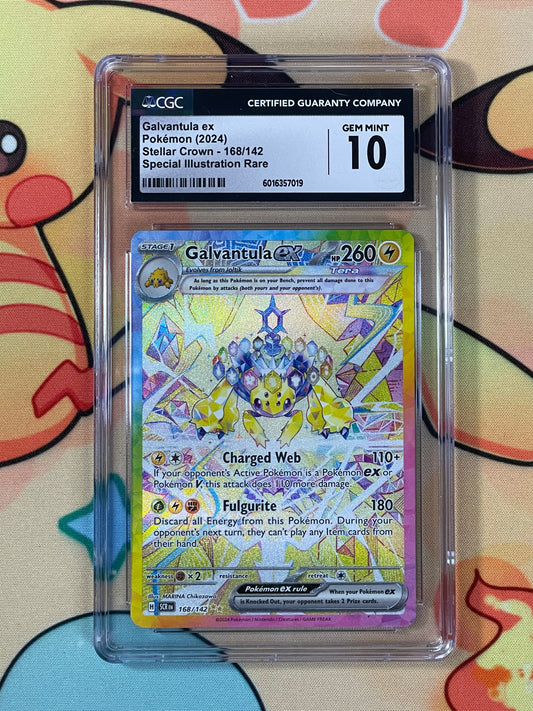 CGC 10 Galvantula ex 168/142 SIR Stellar Crown Pokémon Card
