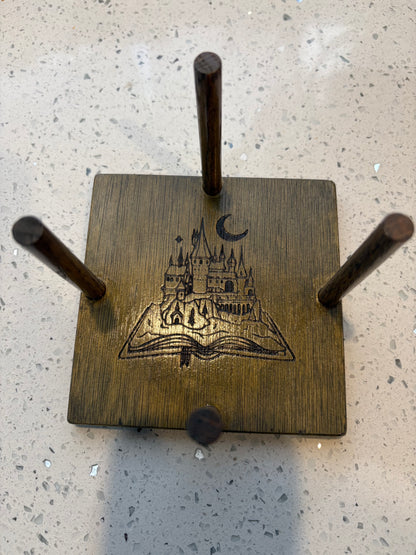 Harry Potter House Themed Premium Wooden Coaster Set w/ Holder - Custom