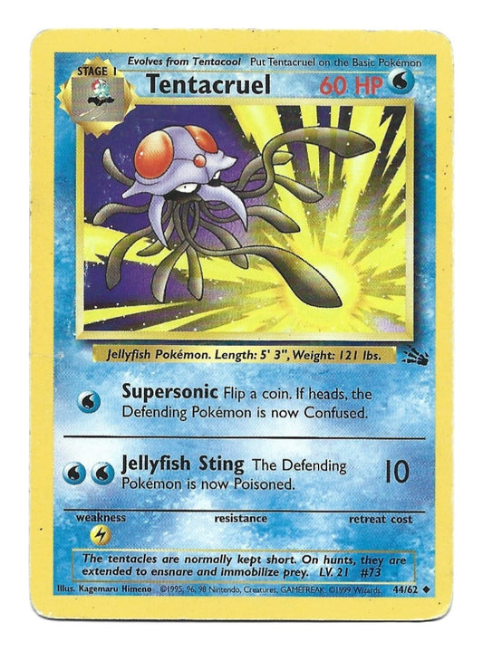 TENTACRUEL - 44/62 - FOSSIL SET WOTC UNLIMITED POKEMON 1999 - MP