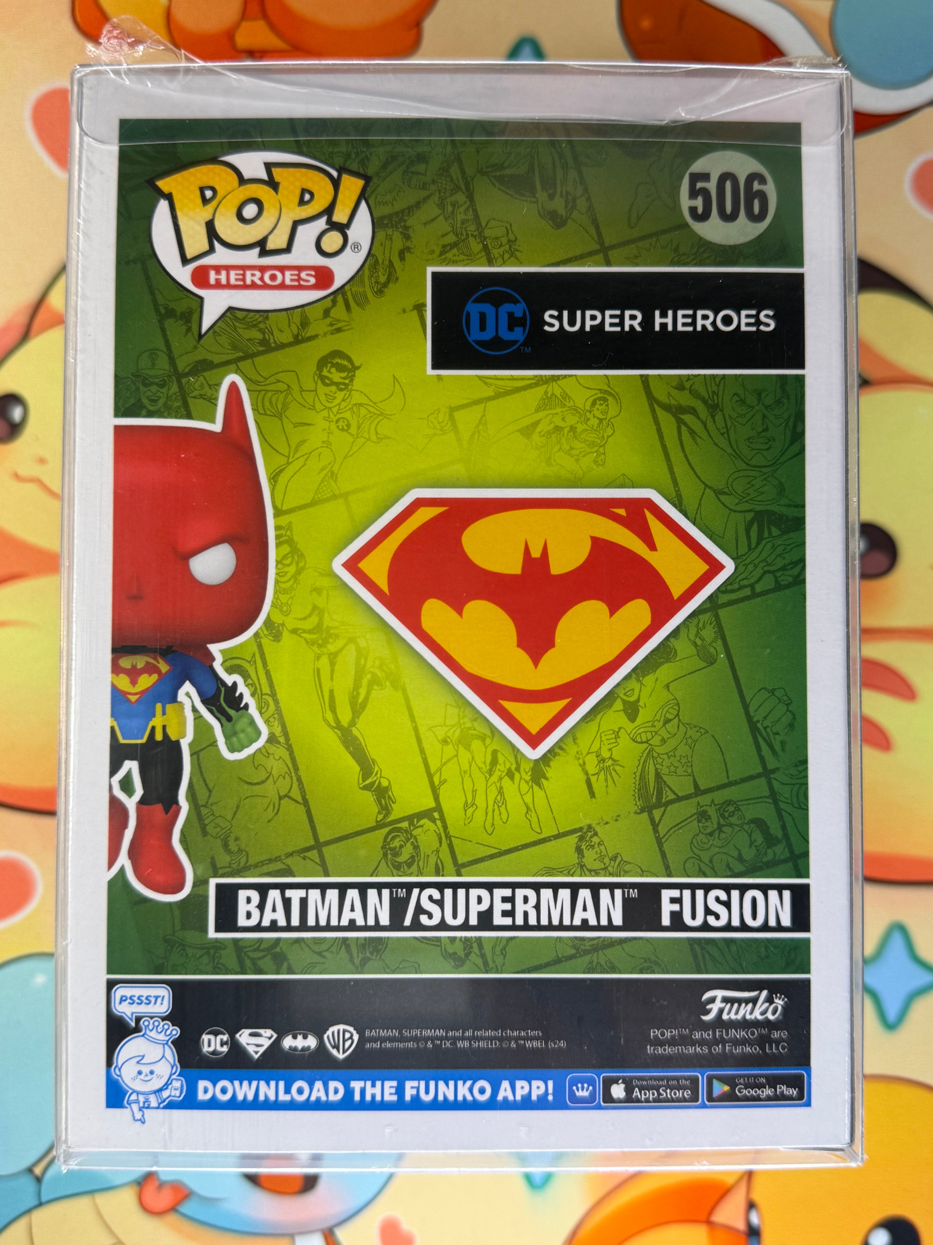 BATMAN/SUPERMAN FUSION 2024 SDCC EXCLUSIVE SHARED STICKER FUNKO POP FIGURE OFFICIAL CON STICKER - SIGNED BY DAN MORA IN GREEN