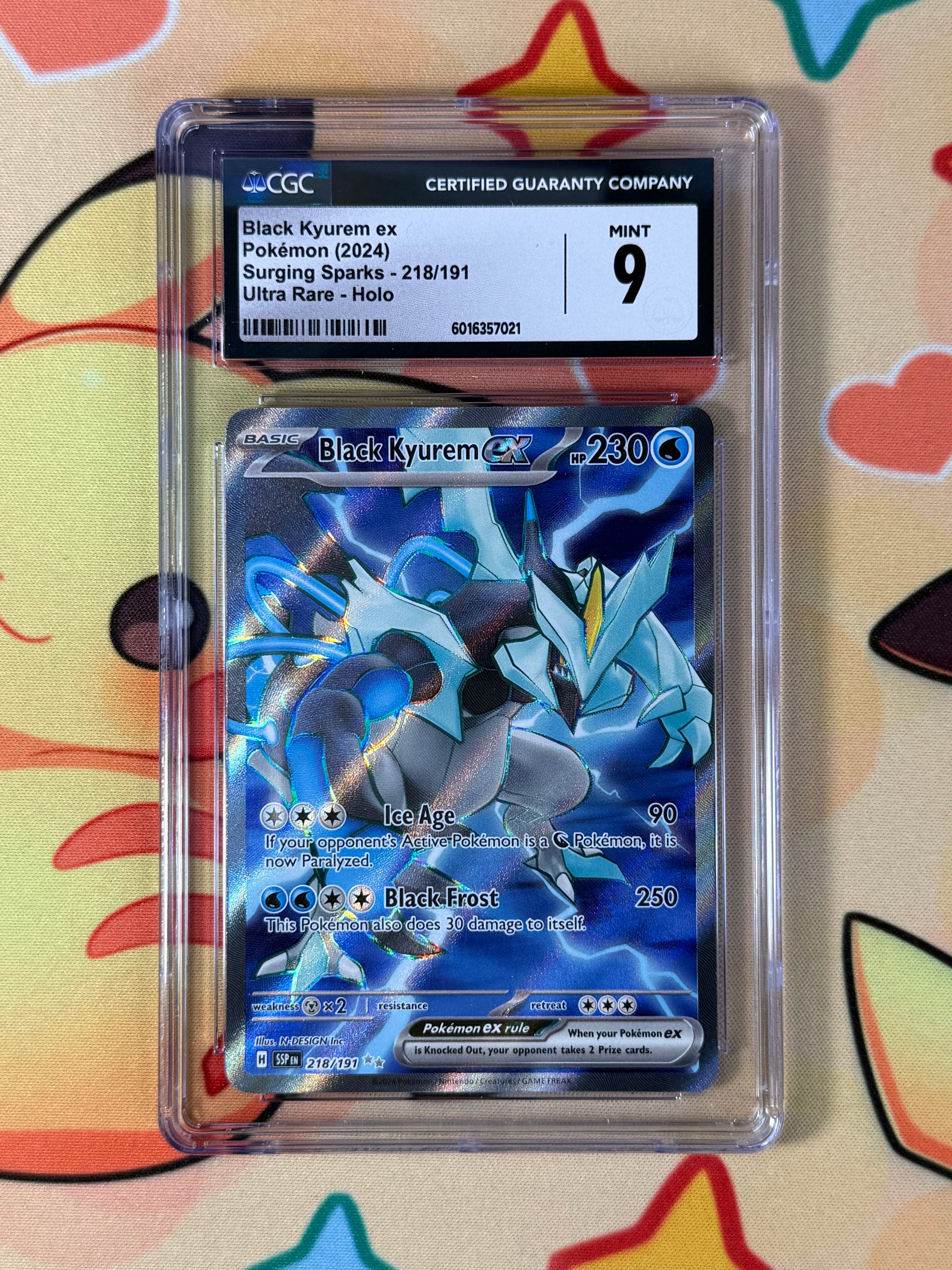 Black Kyurem EX 2024 Pokemon Surging Sparks #218/191 CGC 9