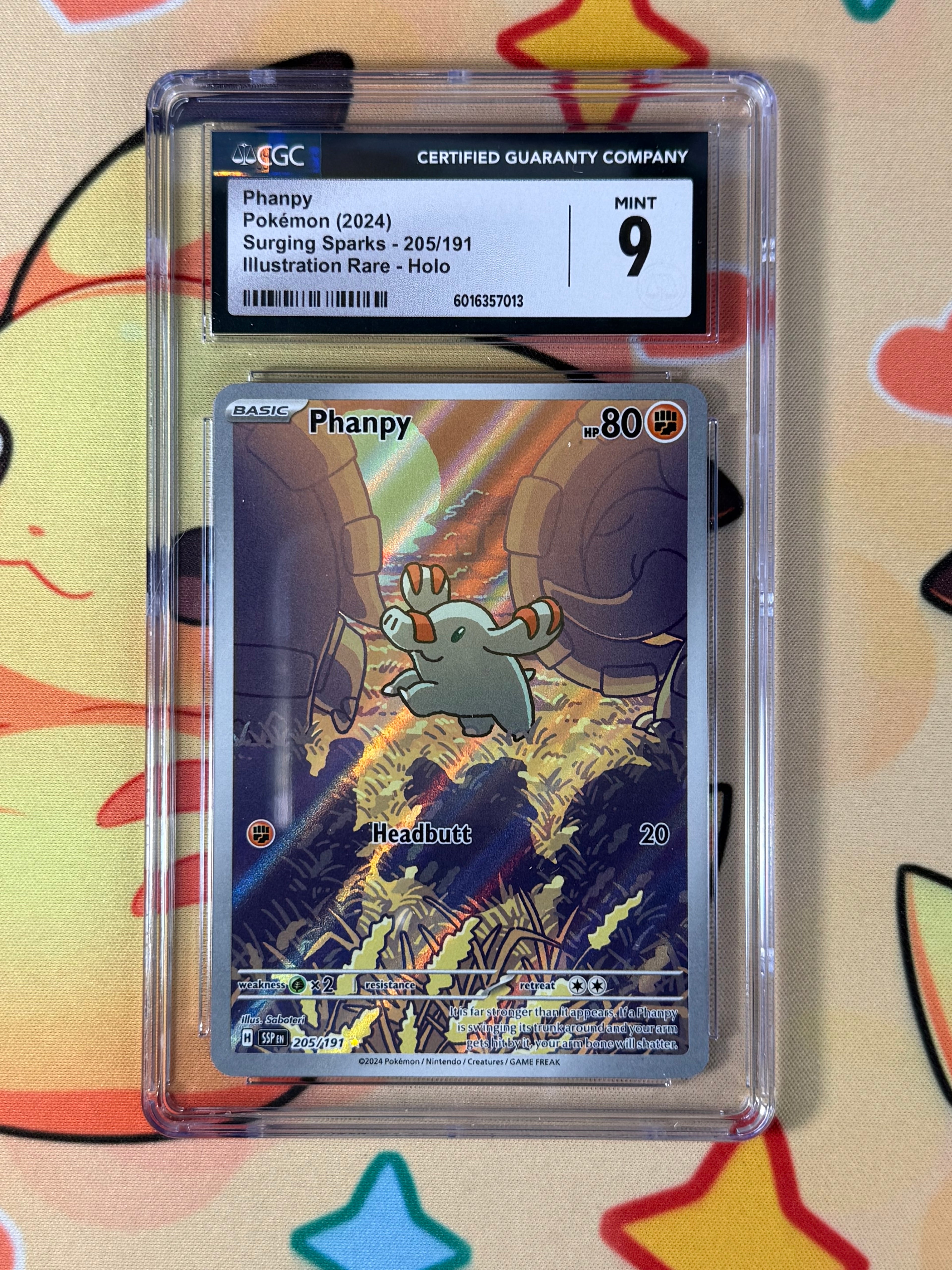 CGC  Mint 9 Phanpy Sv08 Surging Sparks 205/191 Illustration Rare Holo