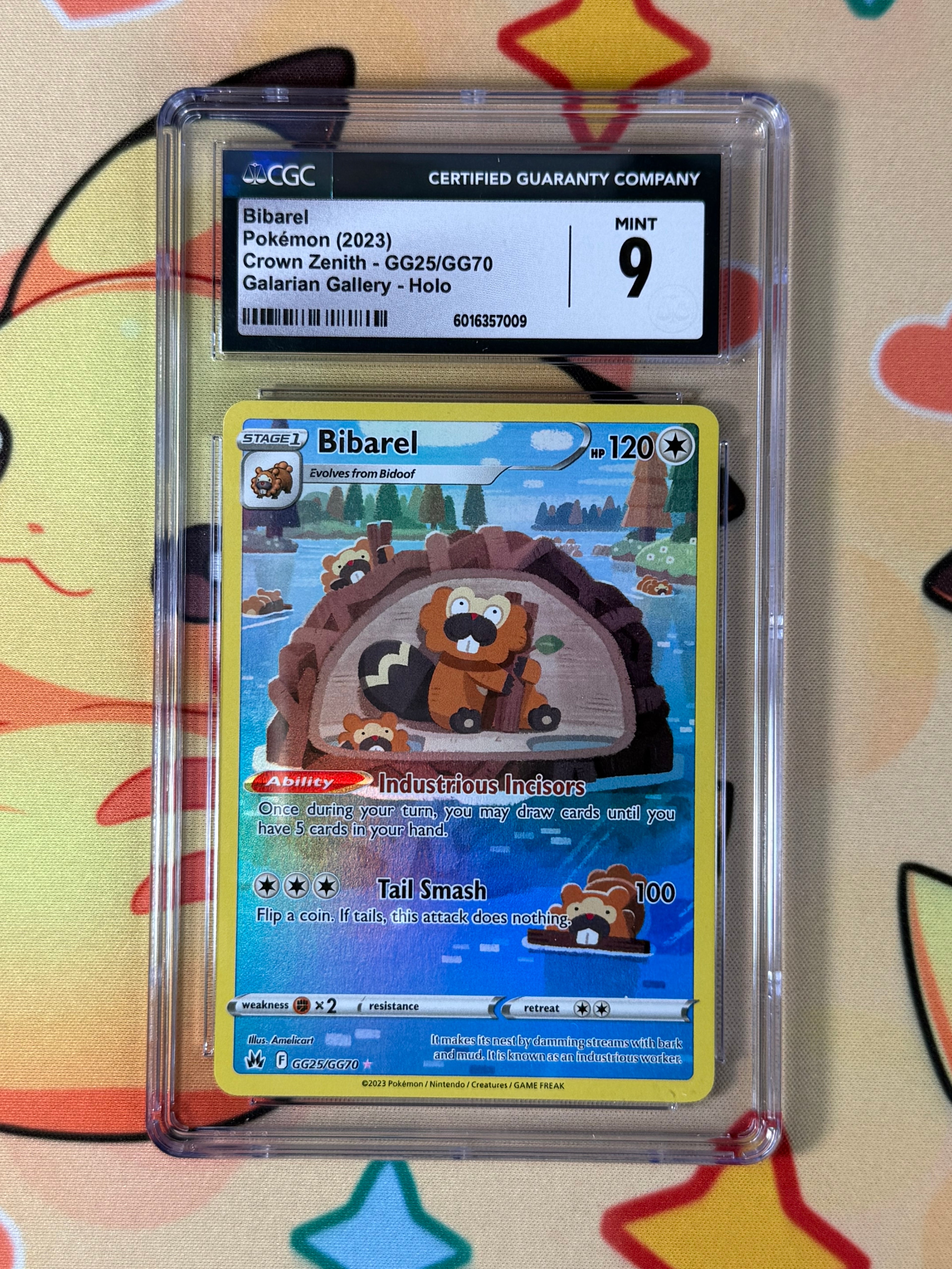CGC 9 Bibarel GG25/GG70 Holo Galarian Gallery 2023 Pokémon Crown Zenith