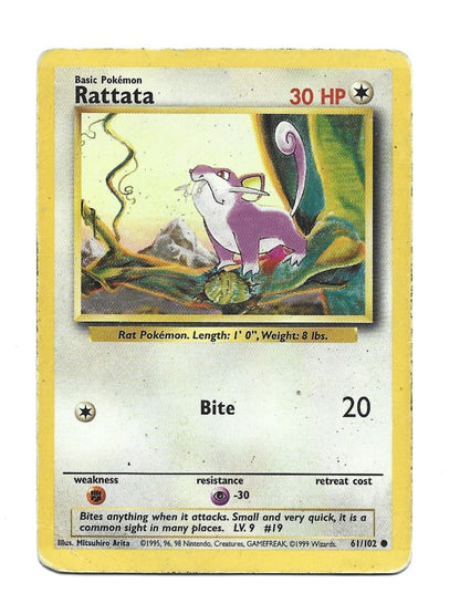 Rattata - 61/102 - Common - Unlimited Edition - Moderately Played