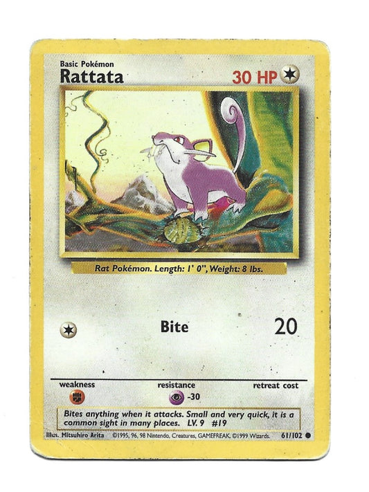 Rattata - 61/102 - Common - Unlimited Edition - Moderately Played