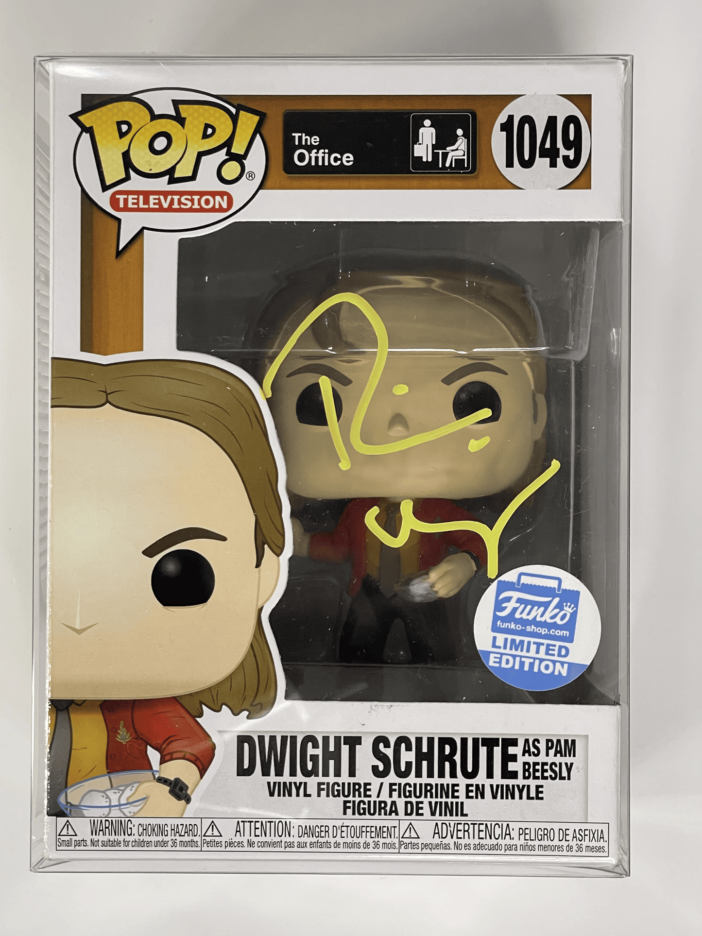 Pop! Television The Office Dwight Schrute As Pam Beesly #1049 Signed by Rainn Wilson