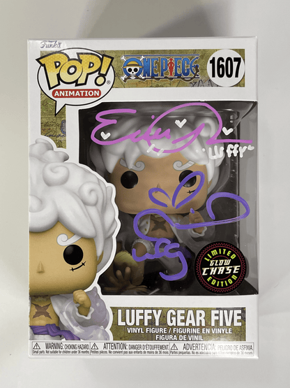 Pop! Animation One Piece Luffy Gear Five Chase Glow In The Dark #1607 Signed by Erica Schroeder & Colleen Clickenbeard