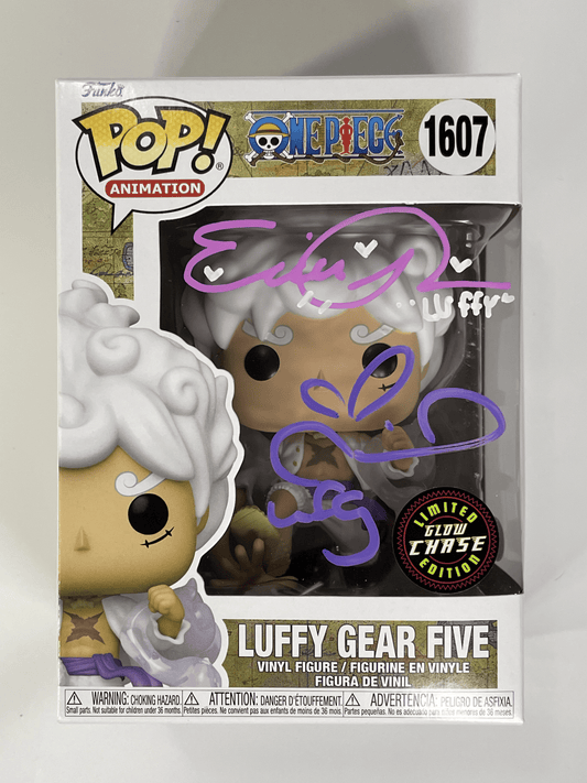 Pop! Animation One Piece Luffy Gear Five Chase Glow In The Dark #1607 Signed by Erica Schroeder & Colleen Clickenbeard