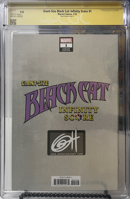 GIANT-SIZE BLACK CAT: INFINITY SCORE #1 CGC 9.8 SIGNATURE SERIES (2022)