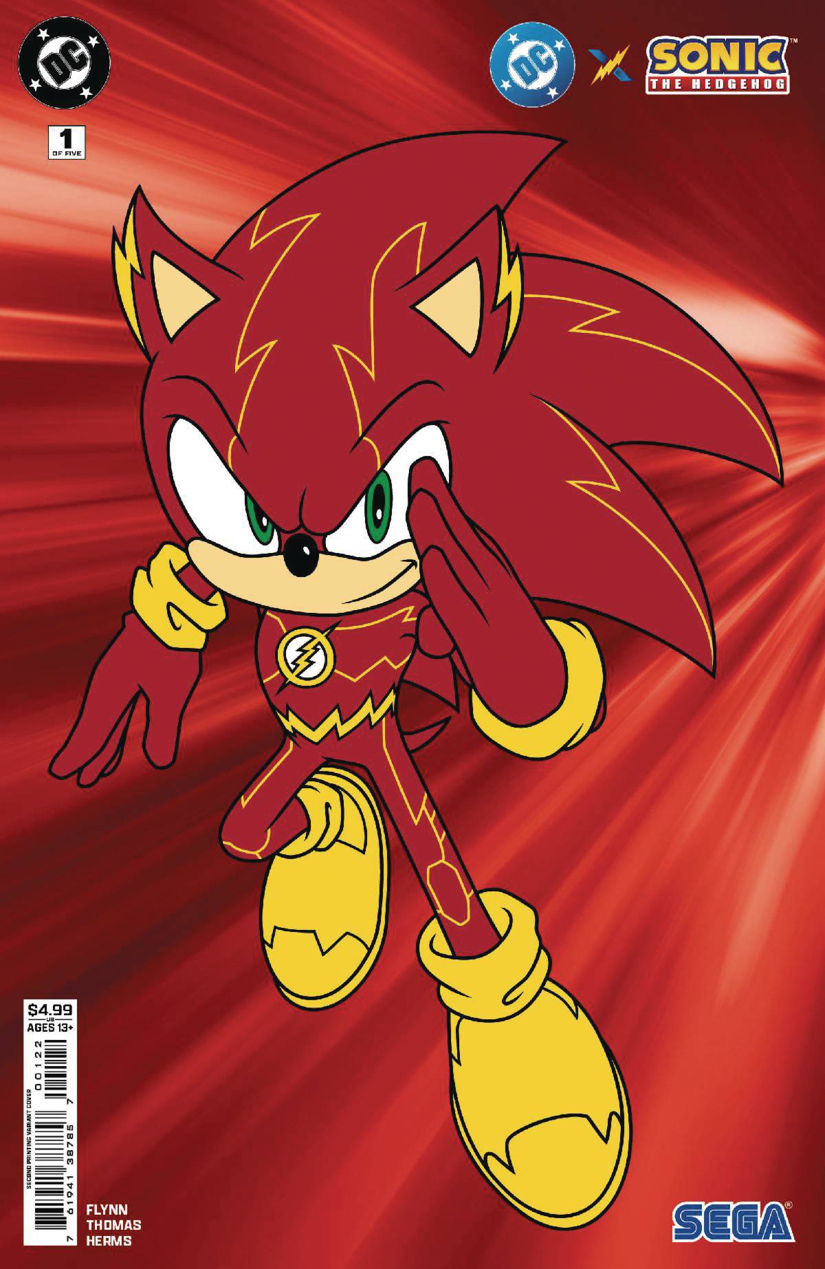 DC X SONIC #1 (OF 5) 2ND PRINT CVR B FLASH SONIC VAR
