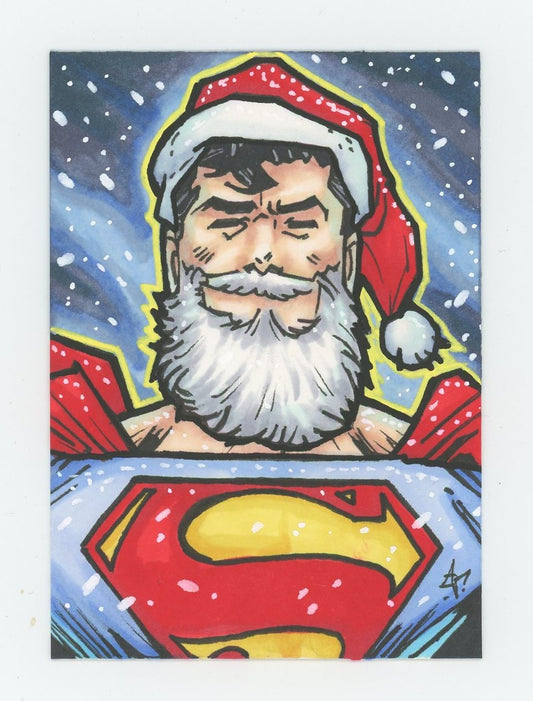 Christmas DC Superman Custom Art Card